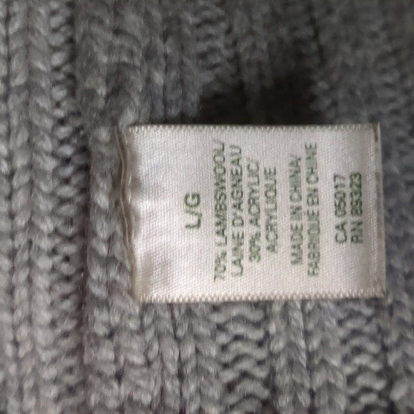 ROOTS* vintage cable knit 2/3n wide sleeve zip front lambswool cardigan sweater - Picture 12 of 13